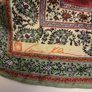 Vintage '90s Anne Klein Japanese Silk Scarf -Thistle/Paisley Pattern
